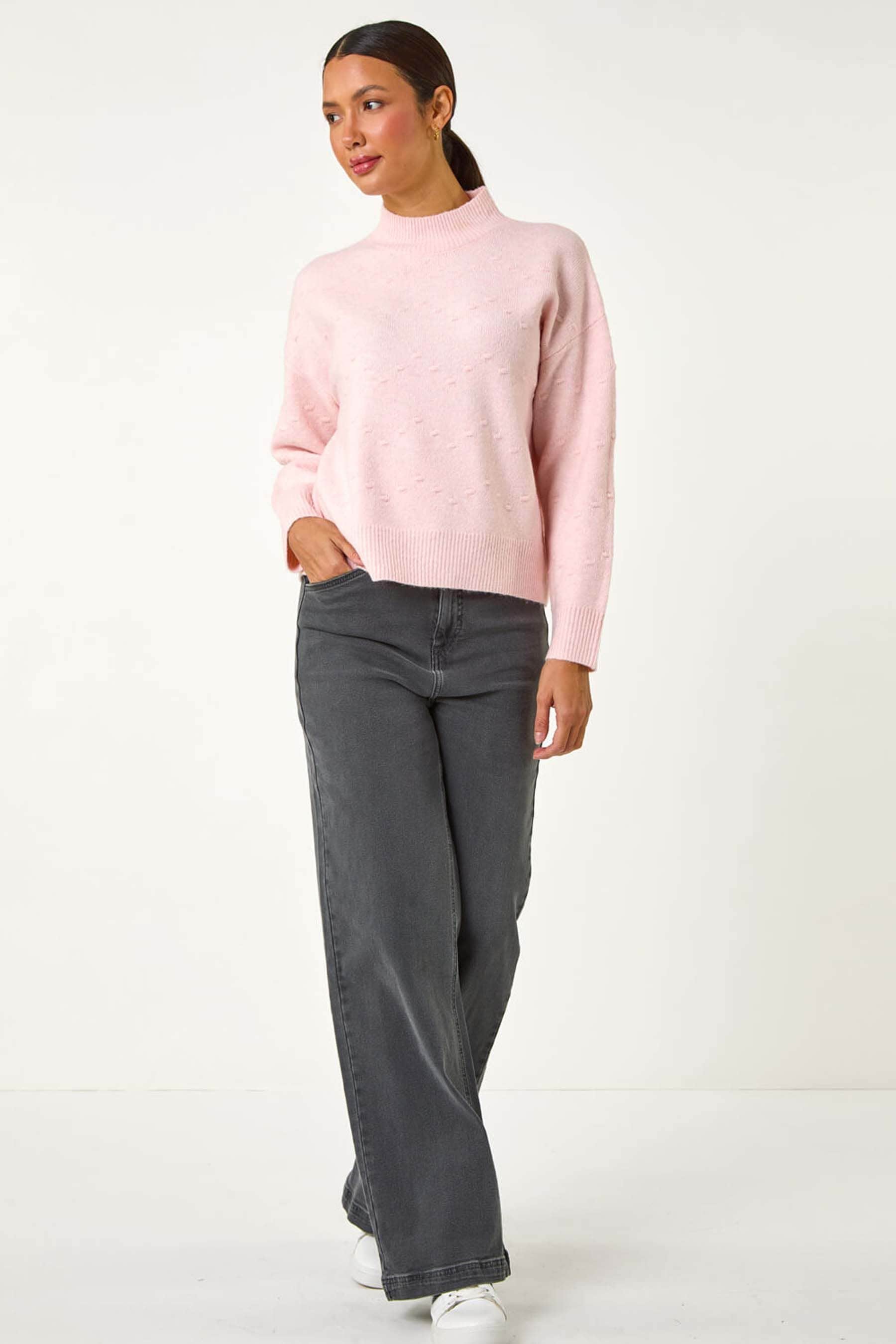 Pink bobble jumper sales