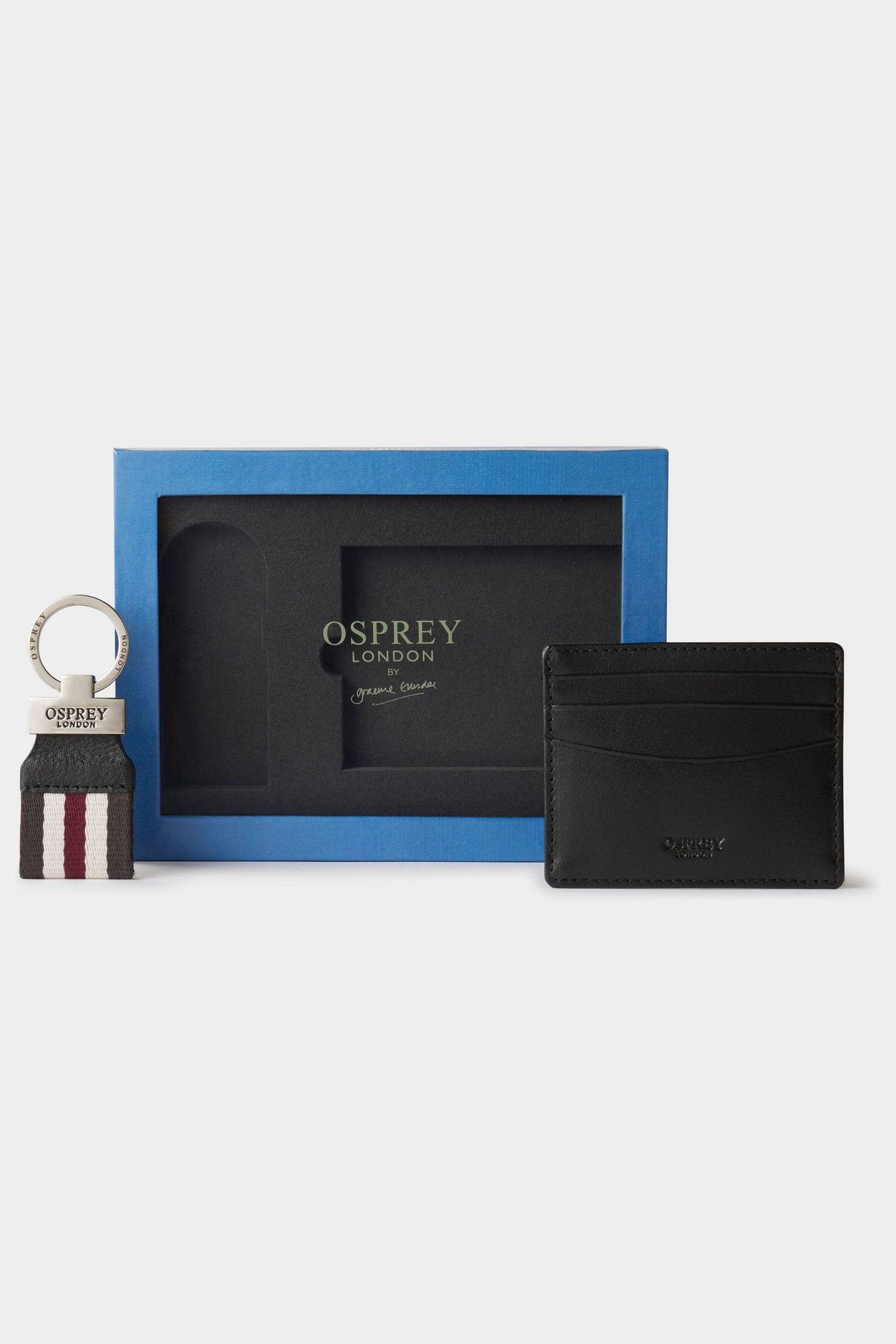 Buy Osprey London The Campbell Black Card Holder and Keyring Set from Next Malta