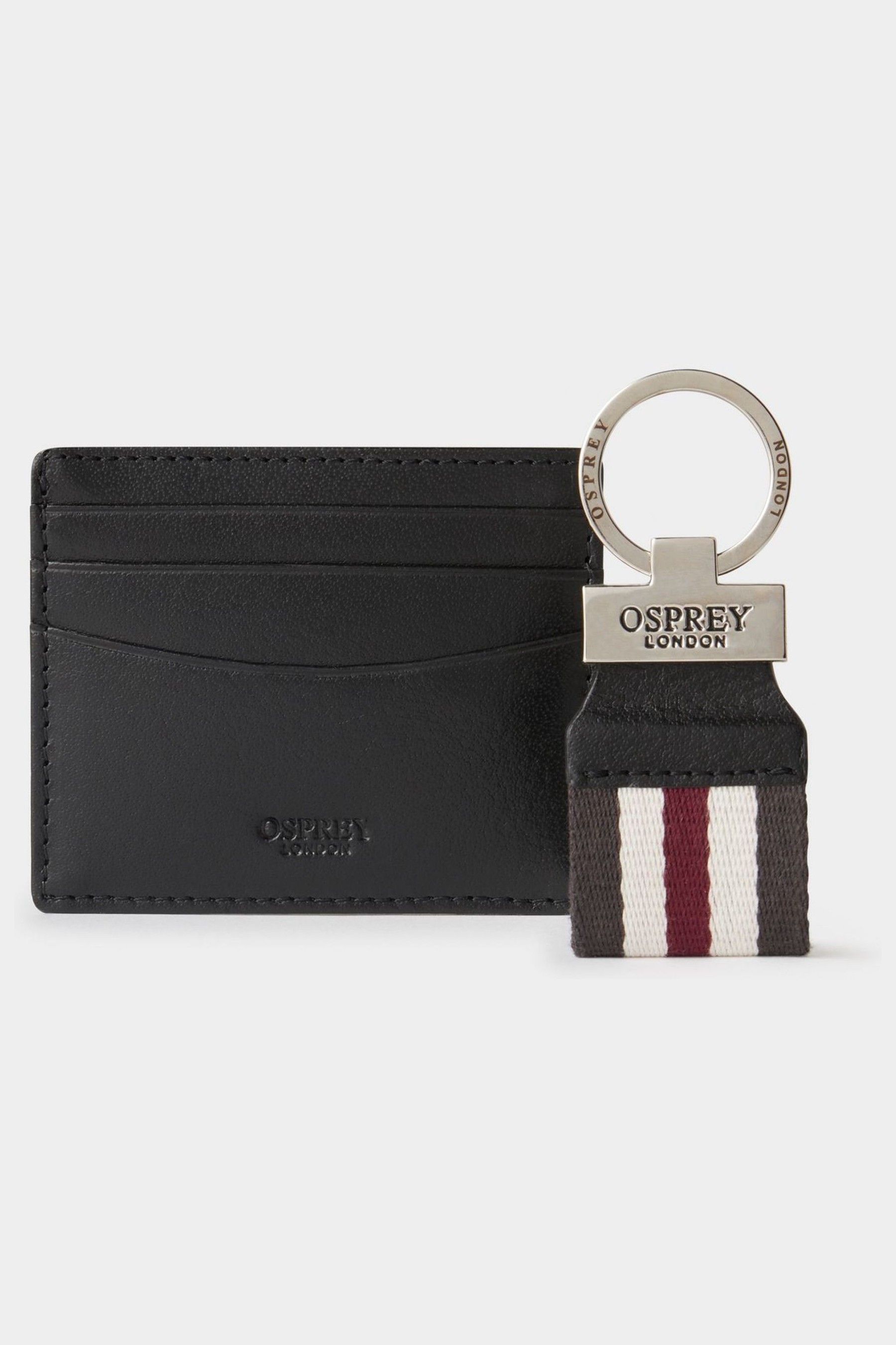 Buy Osprey London The Campbell Black Card Holder and Keyring Set from Next Malta