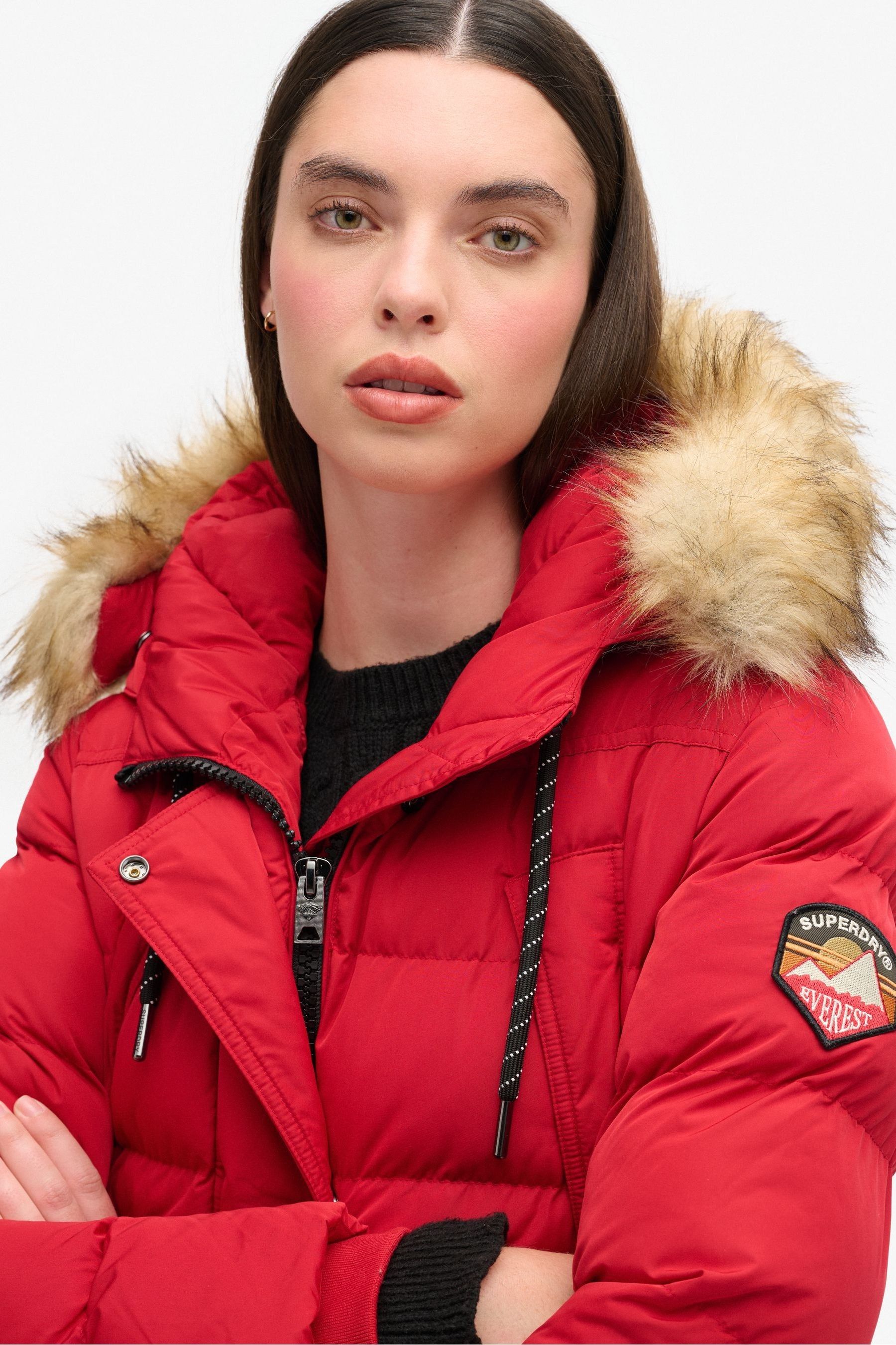 Buy Superdry Red Everest Mid Faux Fur Puffer Jacket from Next Luxembourg