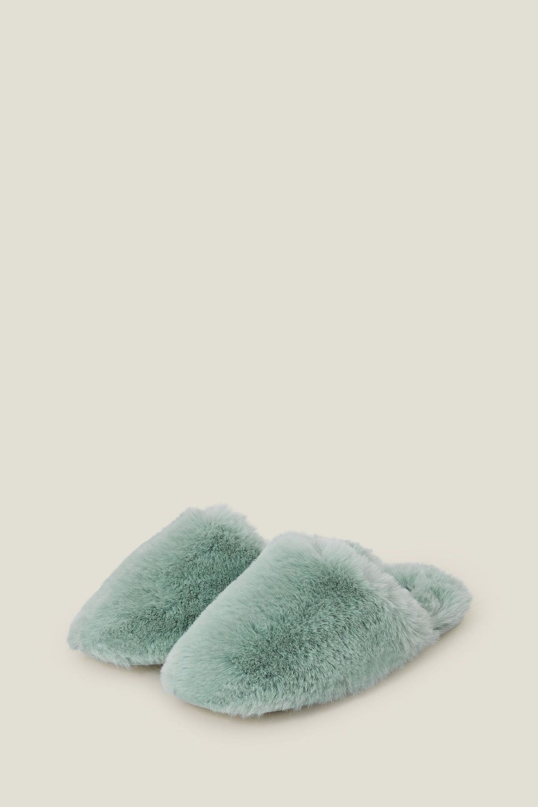Accessorize Luxe Faux Fur Mule Slippers