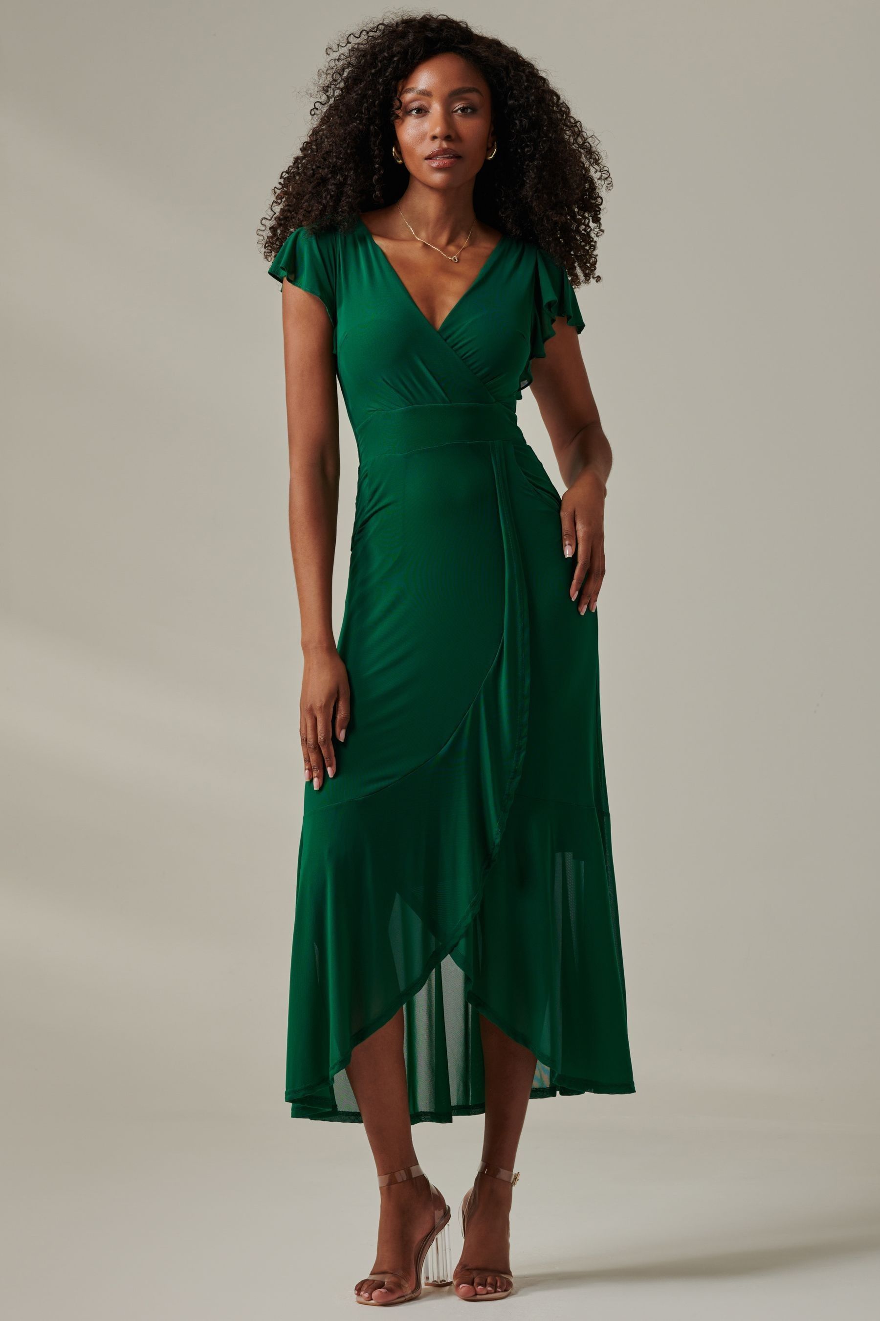 Plain green dress outlet
