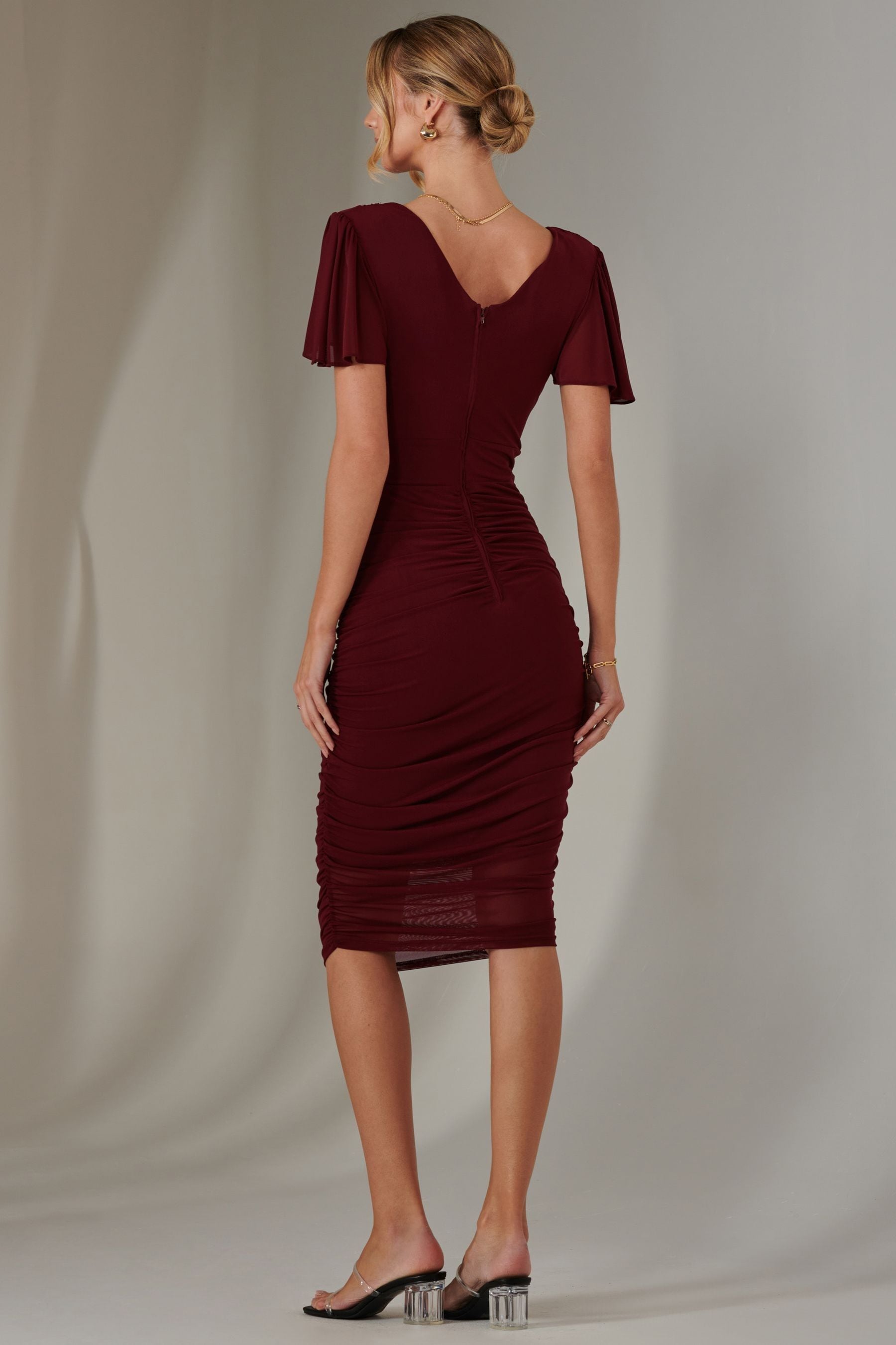 Plain red bodycon dress top