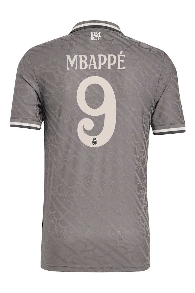 adidas Grey Real Madrid Third Authentic Shirt 2024-25 Mbappe 9 - Image 3 of 3