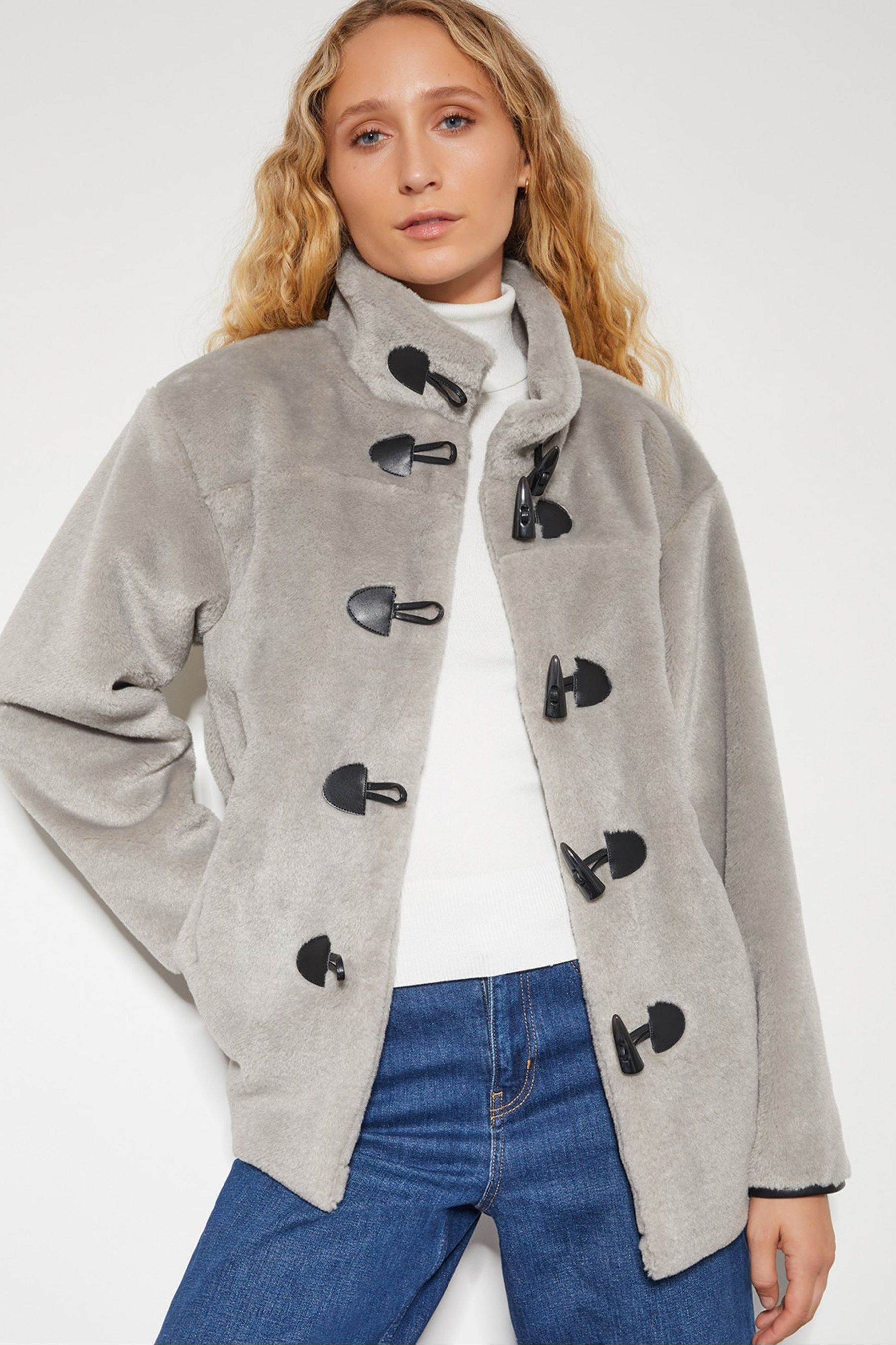 Buy Monsoon Pink Dakota Faux Fur Duffle Coat from the Next UK online shop