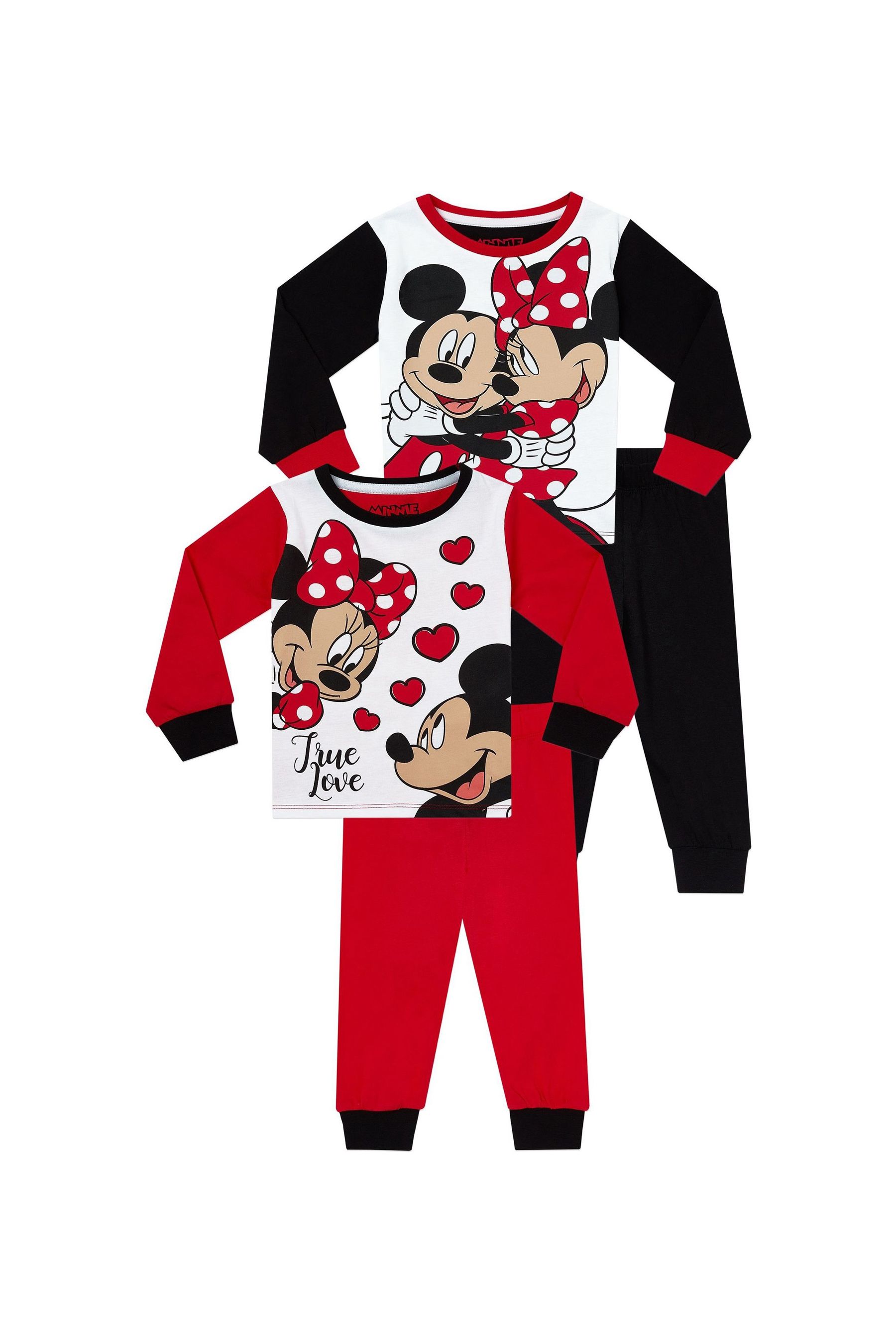 Buy Character Red Disney Minnie Mouse And Mickey Mouse 100 Cotton Pyjamas 2 Pack from the Next UK online shop