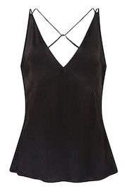 Vivere Black Pandora Double Strap Silky Cami - Image 4 of 4