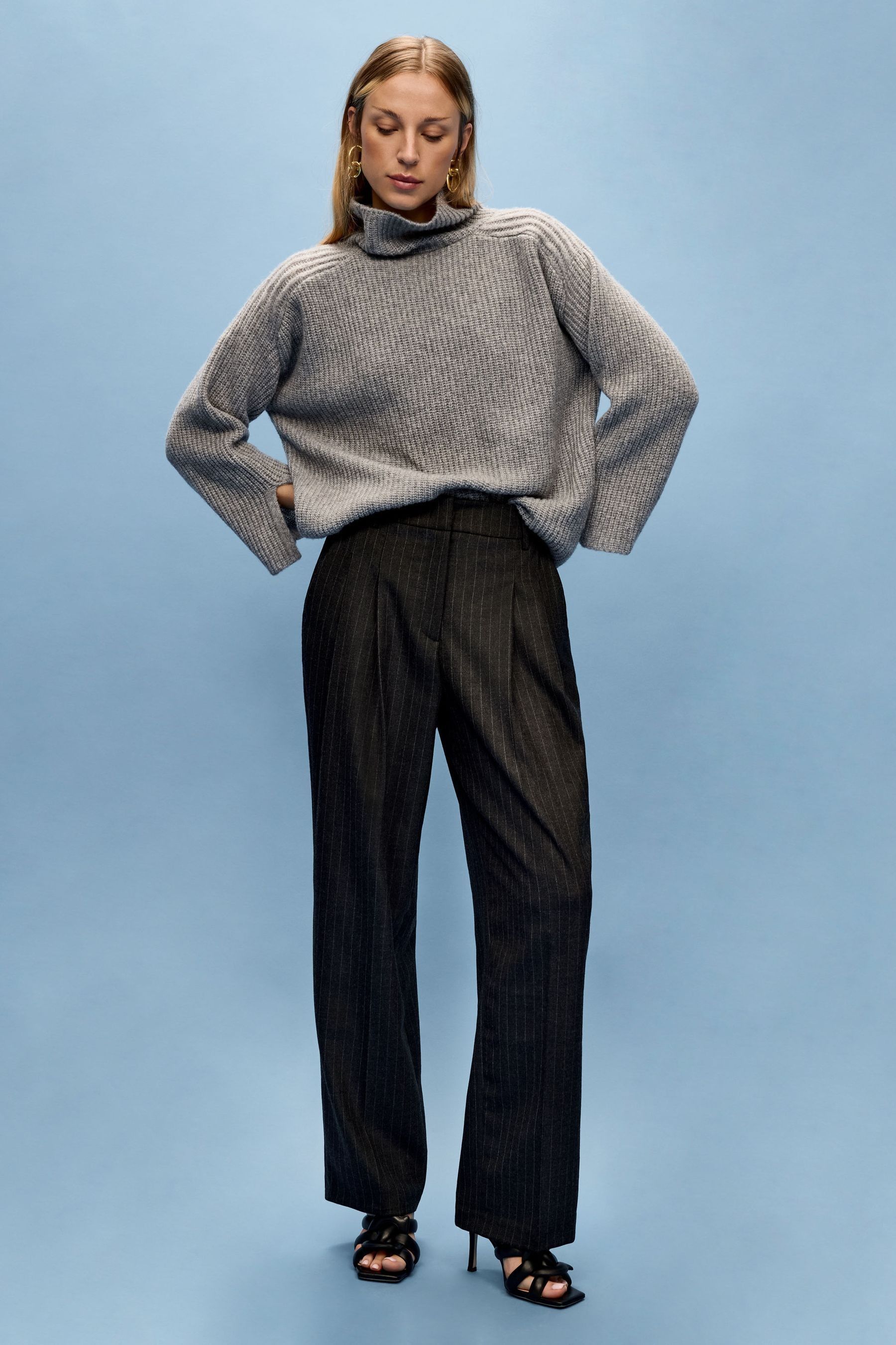 Buy Vivere Grey Oversized Bali Turtleneck Jumper from Next Luxembourg