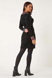 Roman Red Overlap V-Neck Knit Dress - Image 3 of 5