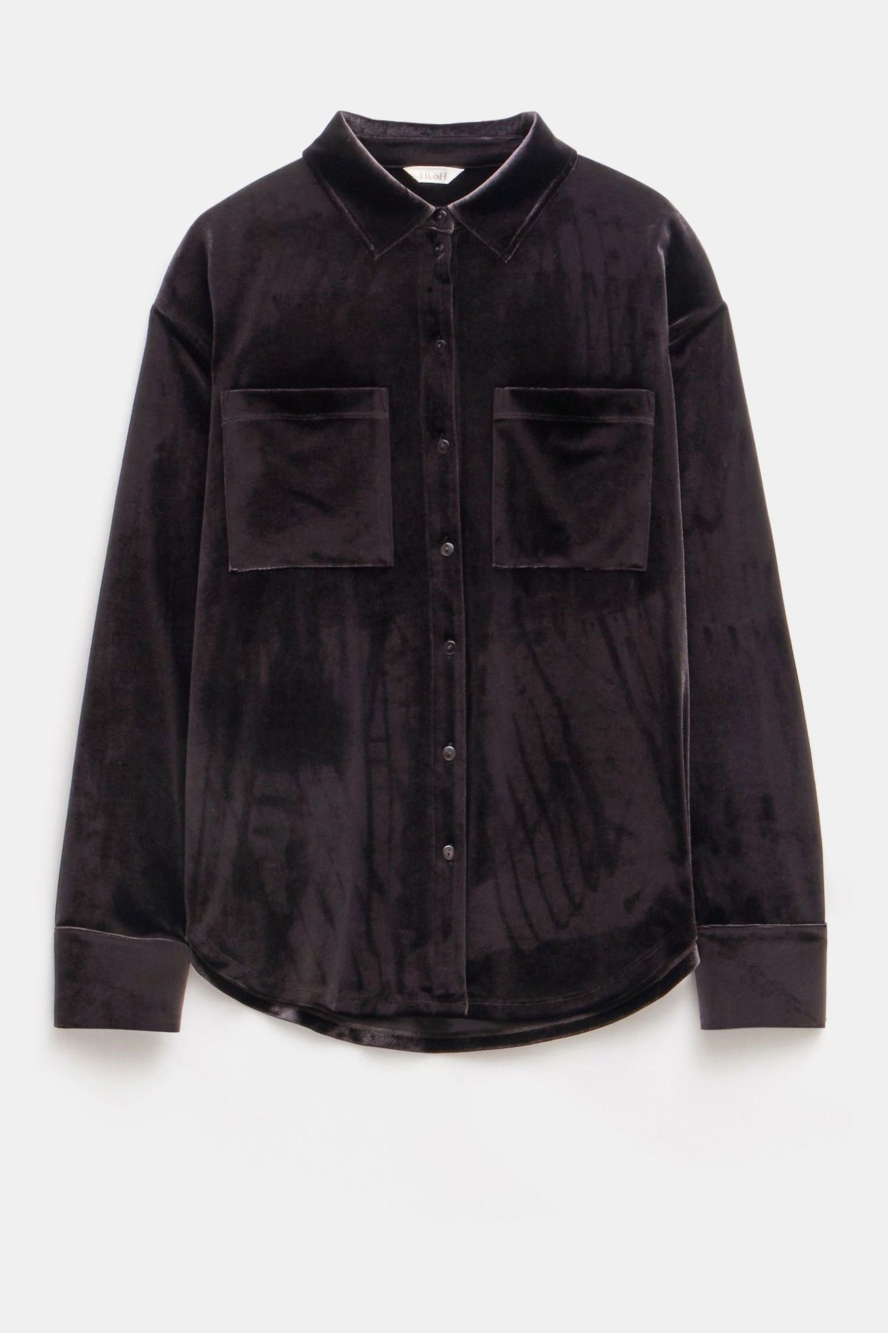 Oversized velour shirt top