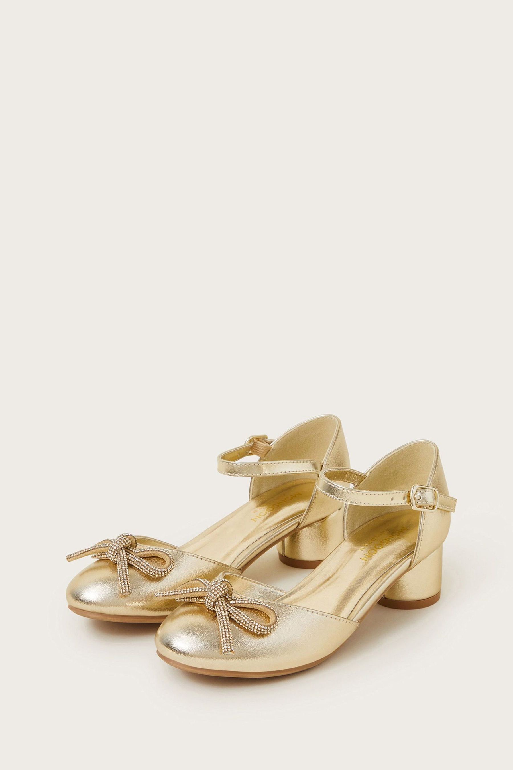 Buy Monsoon Gold Diamante Bow Two Part Heels from Next Luxembourg
