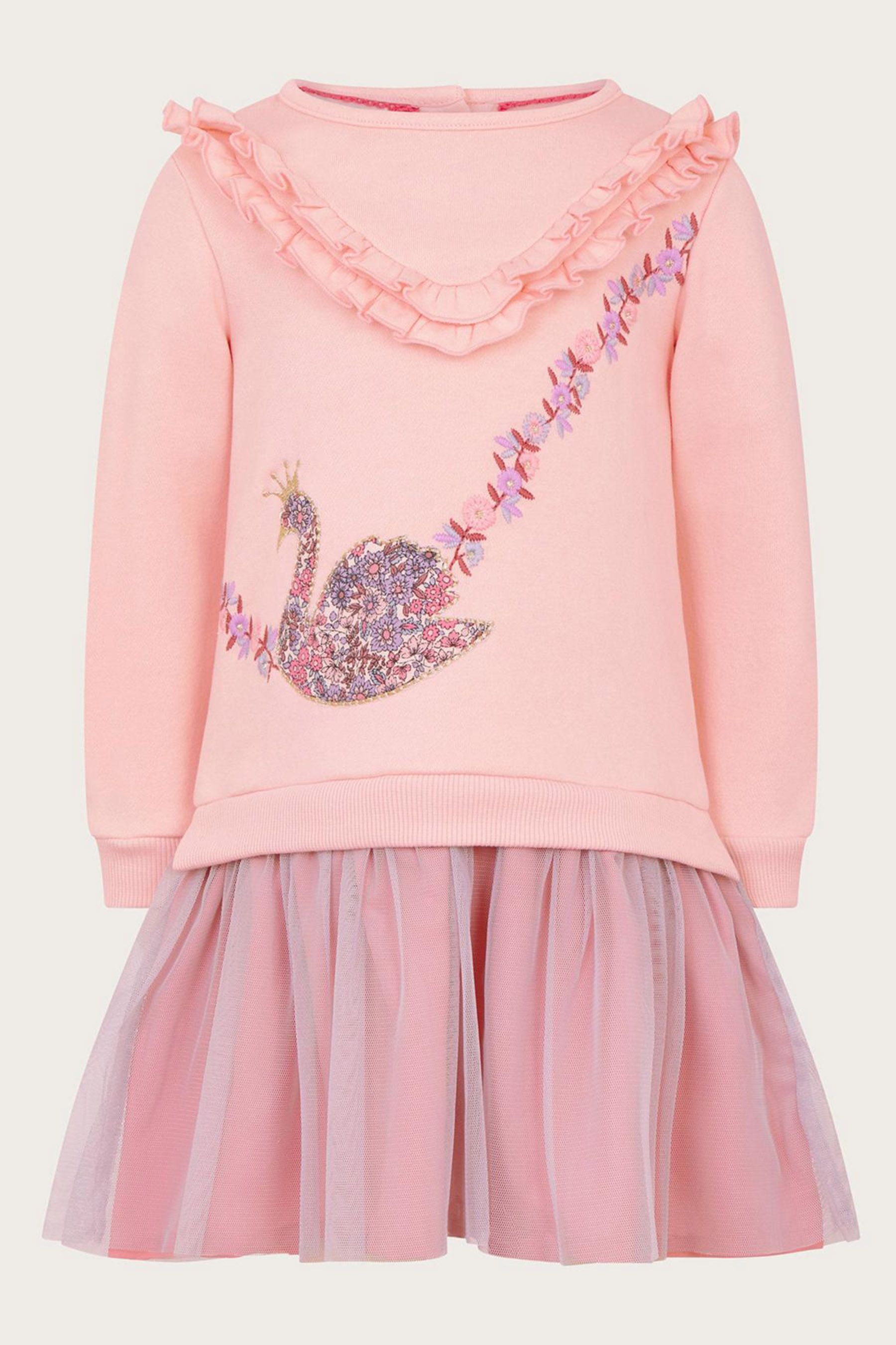 Buy Monsoon Pink Baby Embroidered Swan 2 in 1 Dress from Next United Arab Emirates