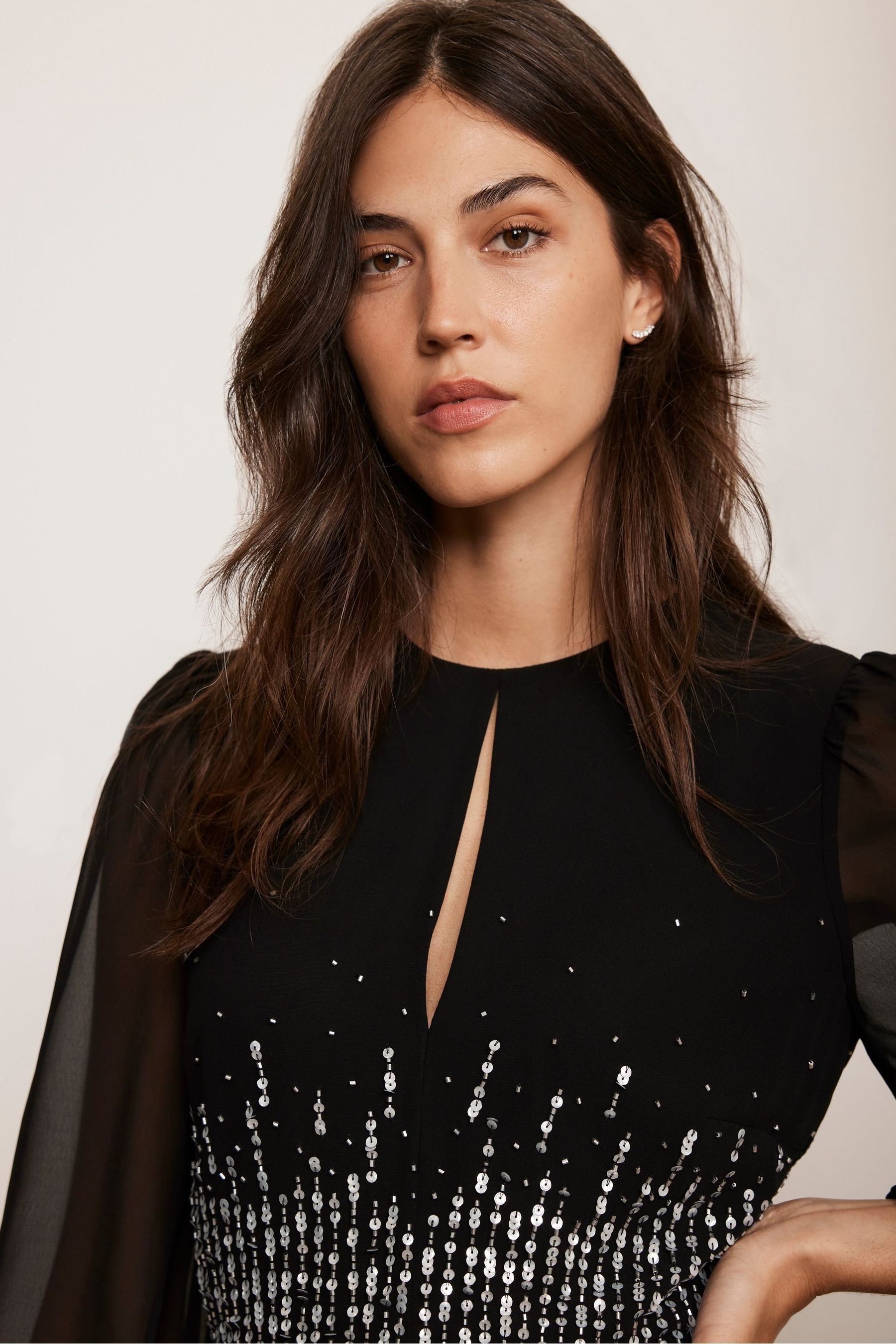 Black embellished midi dress store