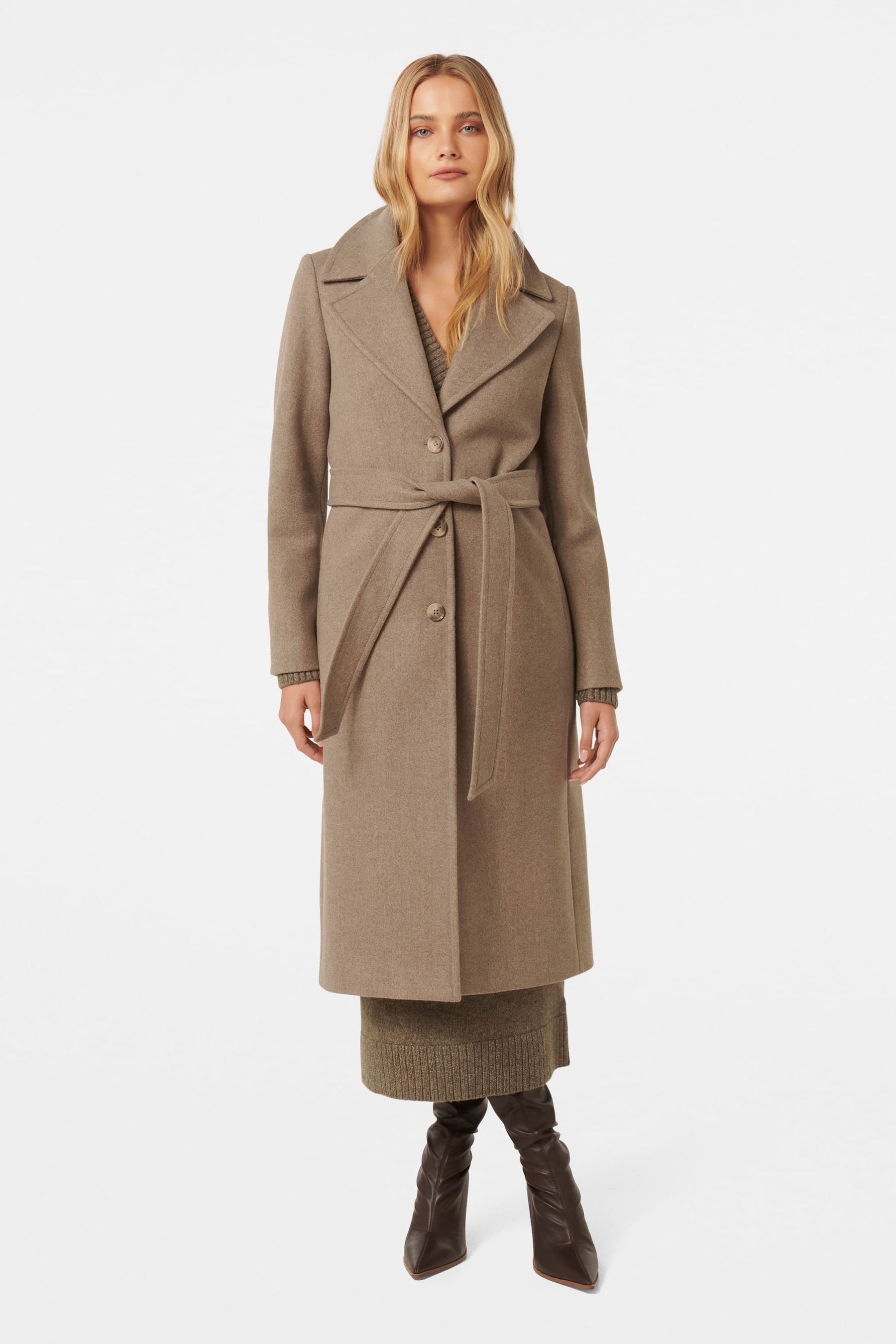 Buy Forever New Nude Rowan Single Breasted Wrap Coat from Next Luxembourg