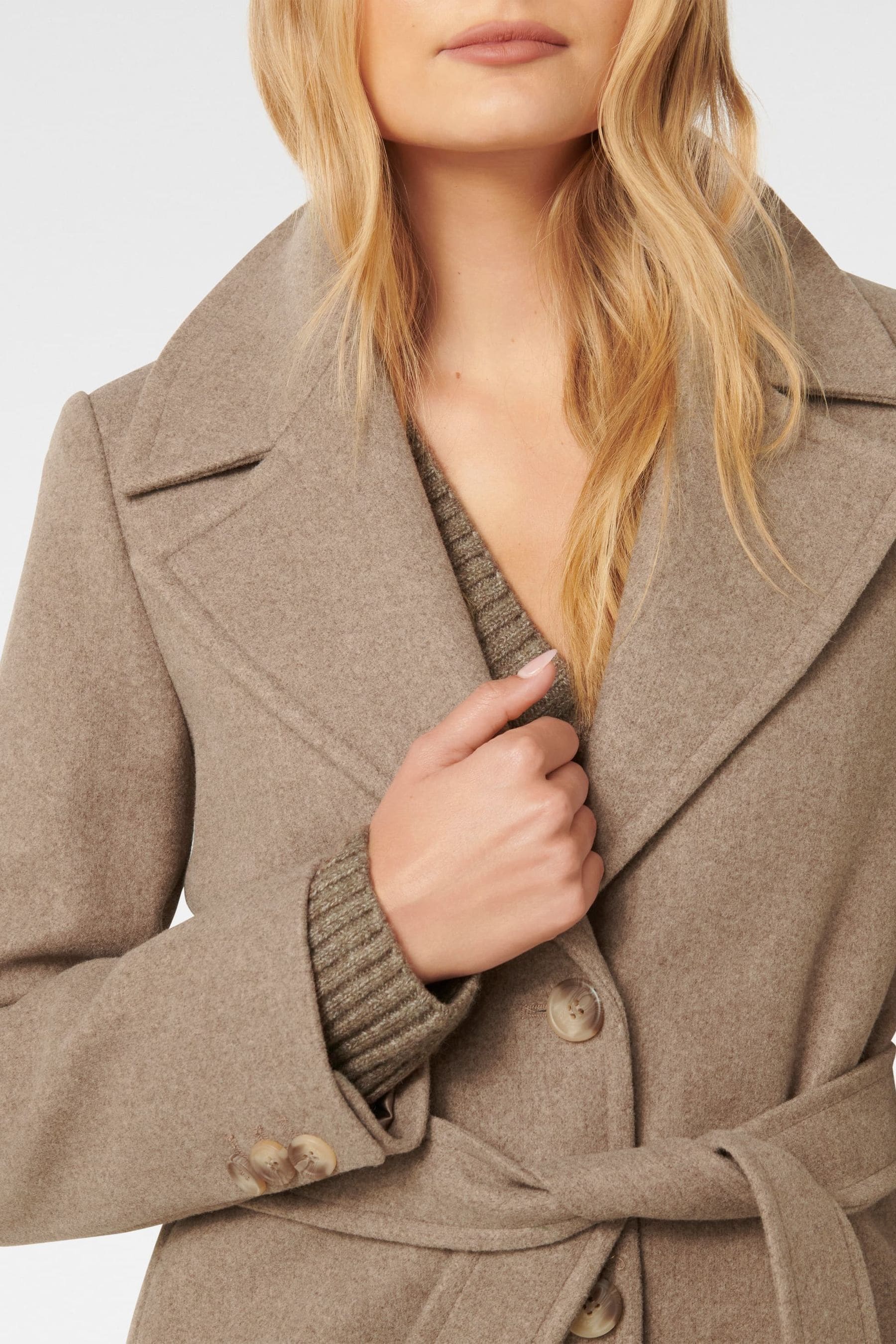 Buy Forever New Nude Rowan Single Breasted Wrap Coat from Next Luxembourg