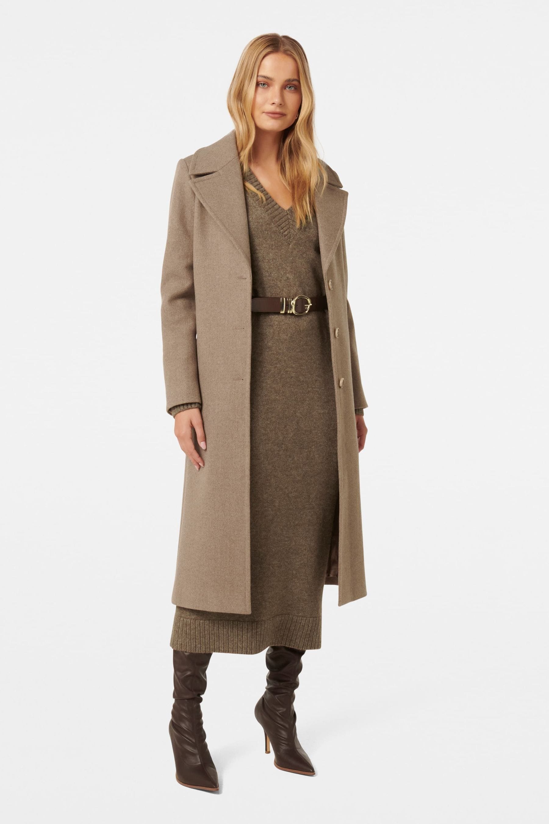 Nude wrap coat sale