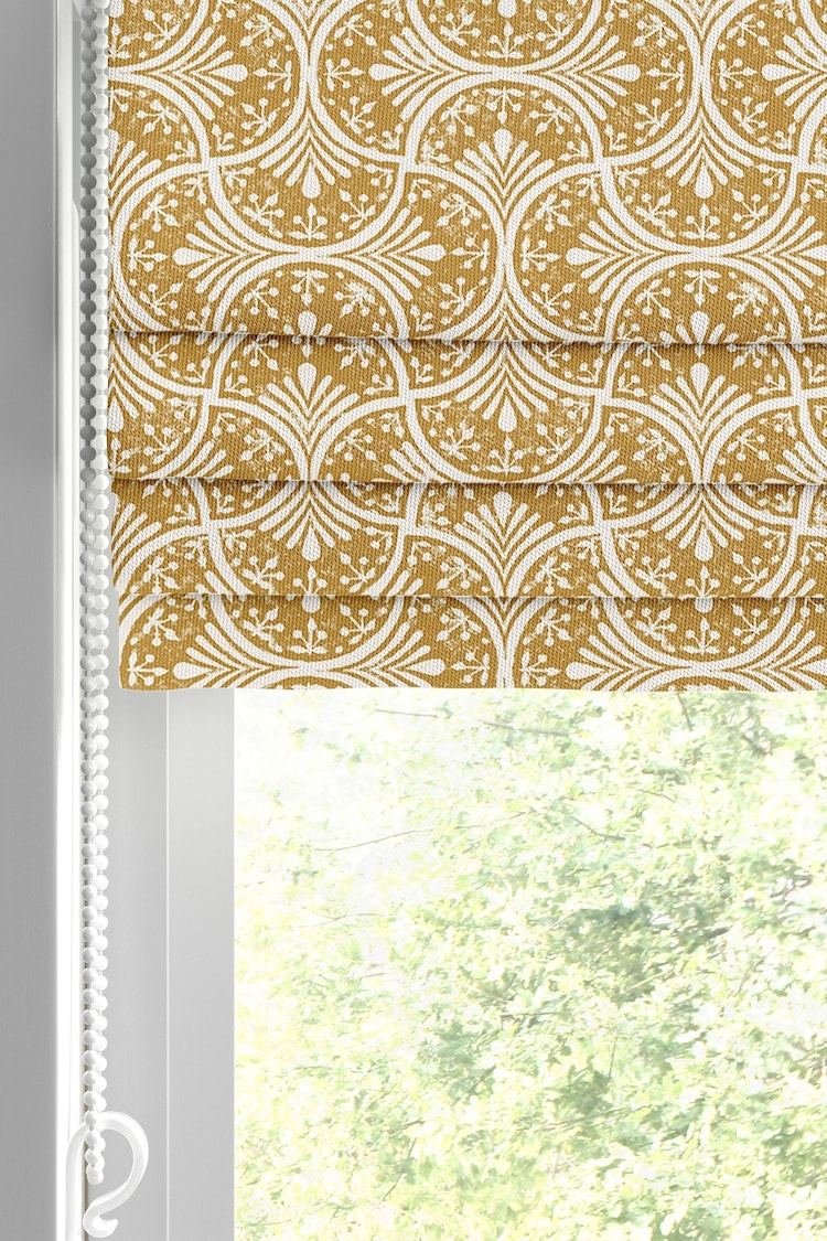 Graham & Brown Ochre Yellow Hopwood Cottage Made to Measure Roman Blind - Image 2 of 5