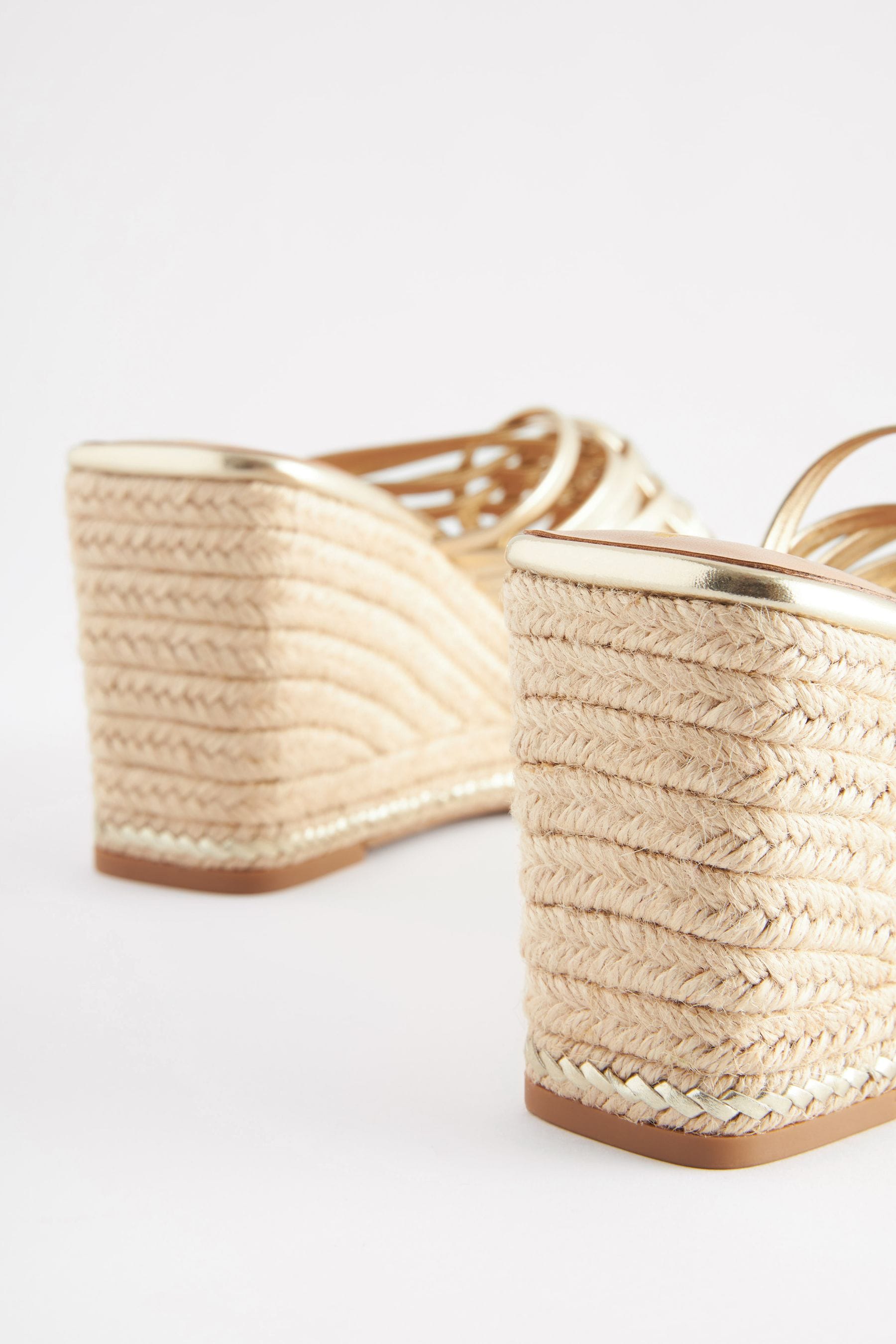Buy Gold Regular Wide Fit Forever Comfort Weave Mule Wedges from Next Luxembourg
