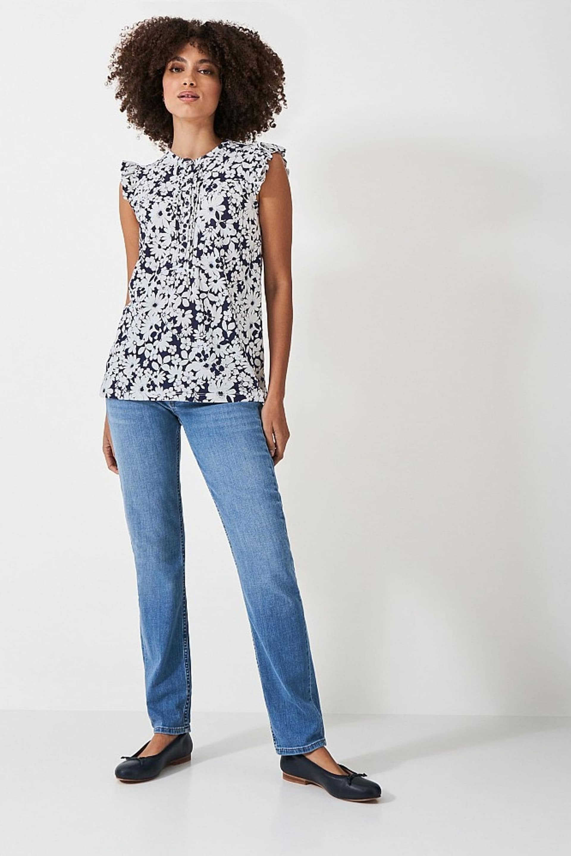 Crew Clothing Floral Print Ruffle Sleeve Blouse - Image 2 of 4