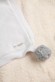 The Little Tailor Pink Pom Pom Plush Lined Baby Blanket - Image 6 of 6