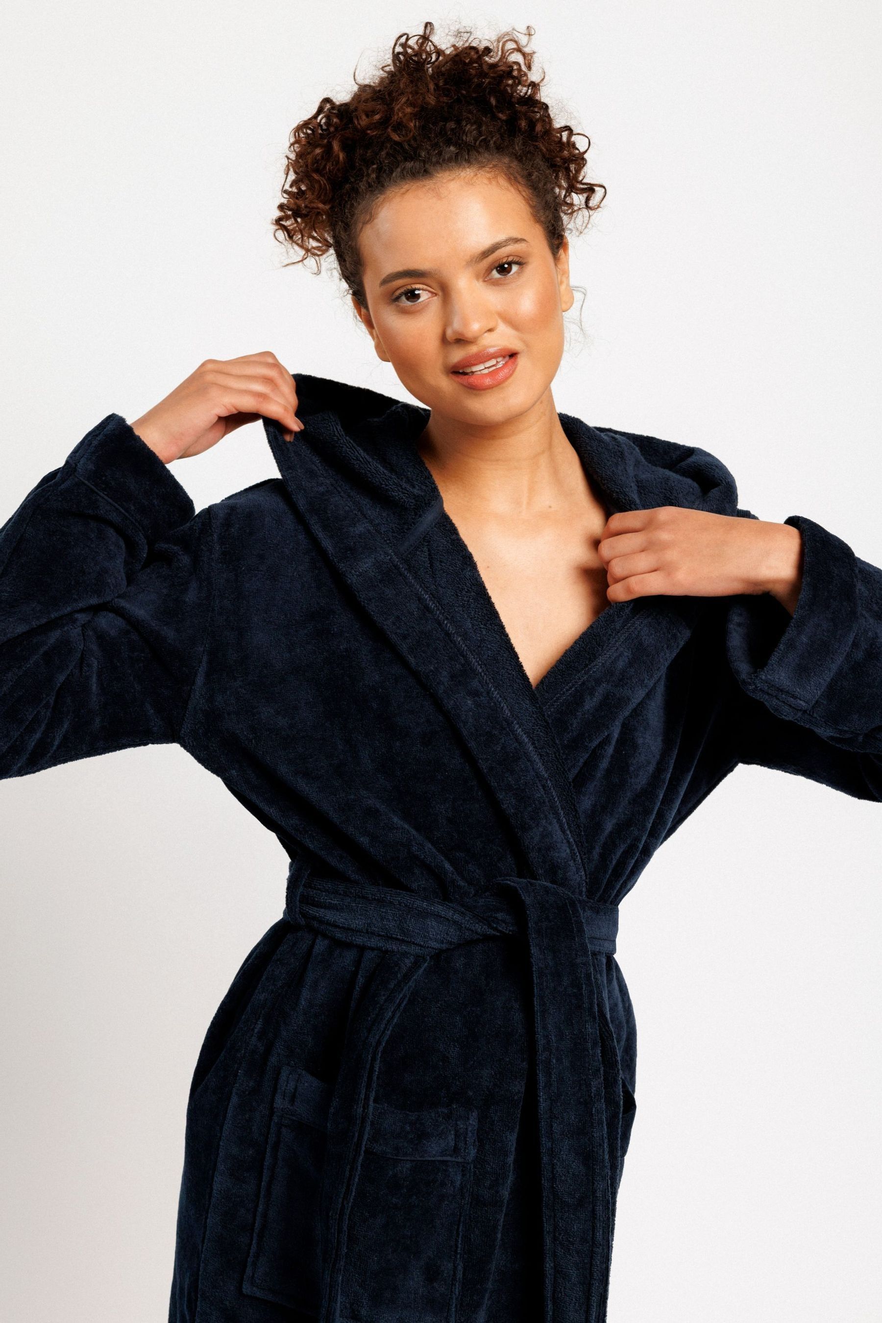 Buy Chelsea Peers Blue Premium Towelling 100 Cotton Dressing Gown from Next Luxembourg