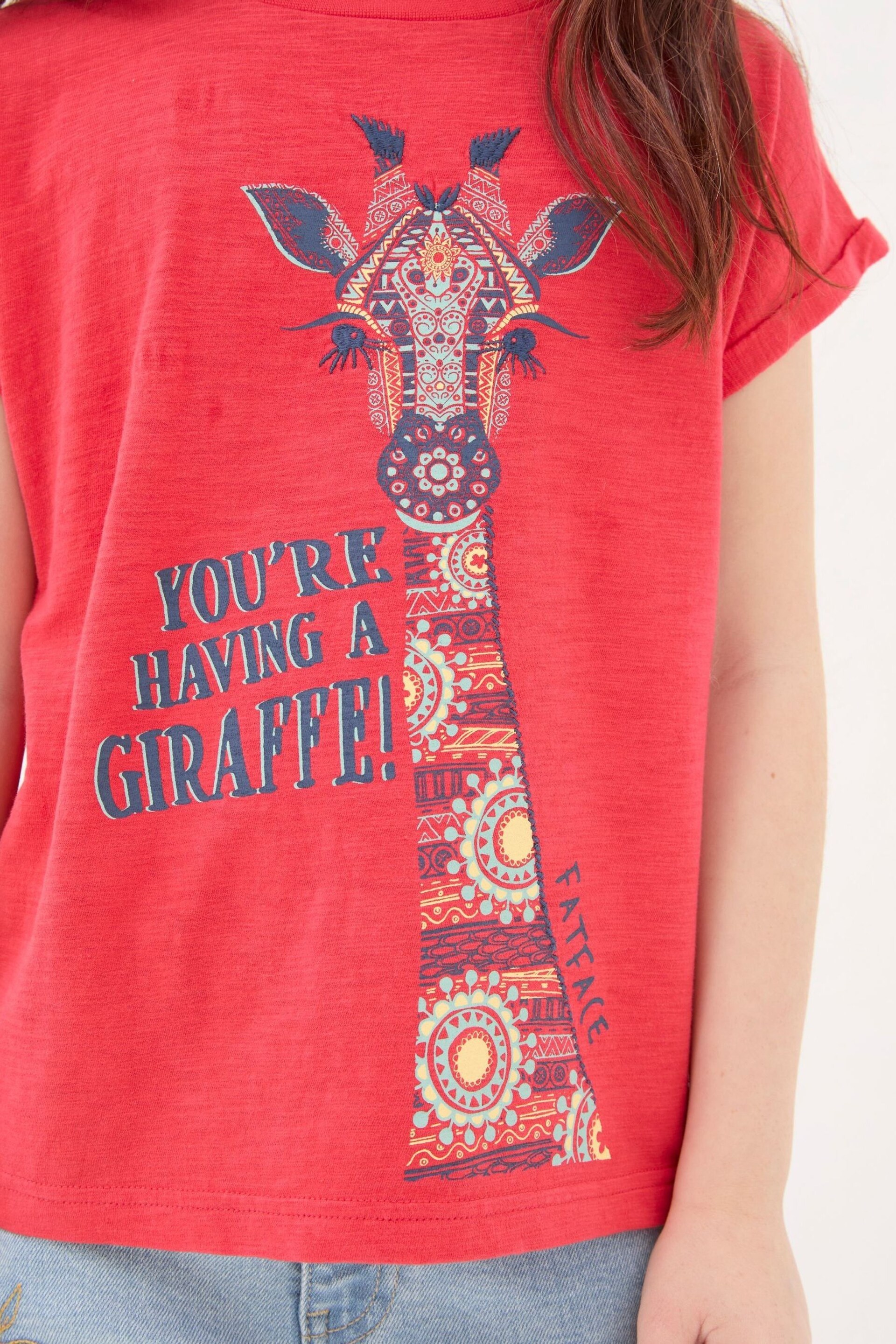FatFace Red Creature Graphic T-Shirt - Image 4 of 5