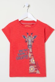 FatFace Red Creature Graphic T-Shirt - Image 5 of 5