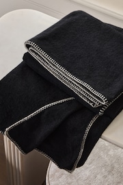 Black Cashmere Stitched Edge Throw - Image 3 of 5