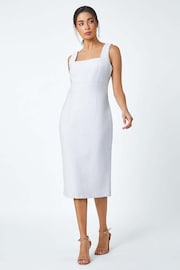 Roman Grey Pleat Textured Bodycon Shift Dress - Image 2 of 5