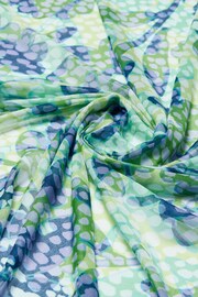 Oliver Bonas Green Floral Spot Lightweight Scarf - Image 4 of 6