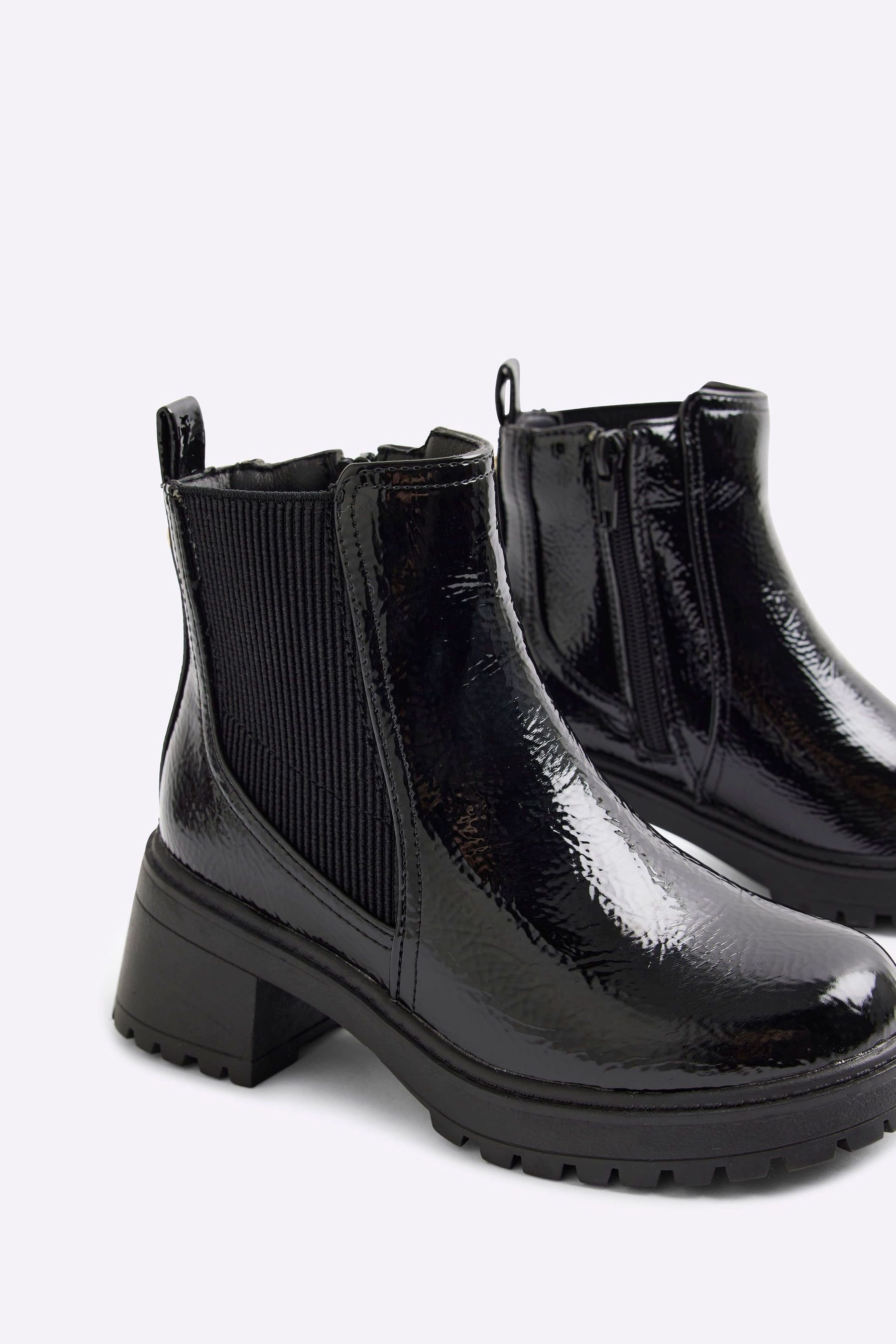 Buy River Island Black Girls Patent Heeled Chelsea Boots from Next Canada