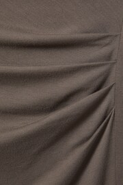 Reiss Mocha Leonore Ruched Jersey Midi Dress - Image 6 of 6