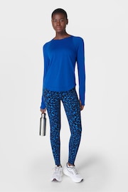 Sweaty Betty Lightning Blue Breathe Easy Sleeve Top - Image 4 of 7