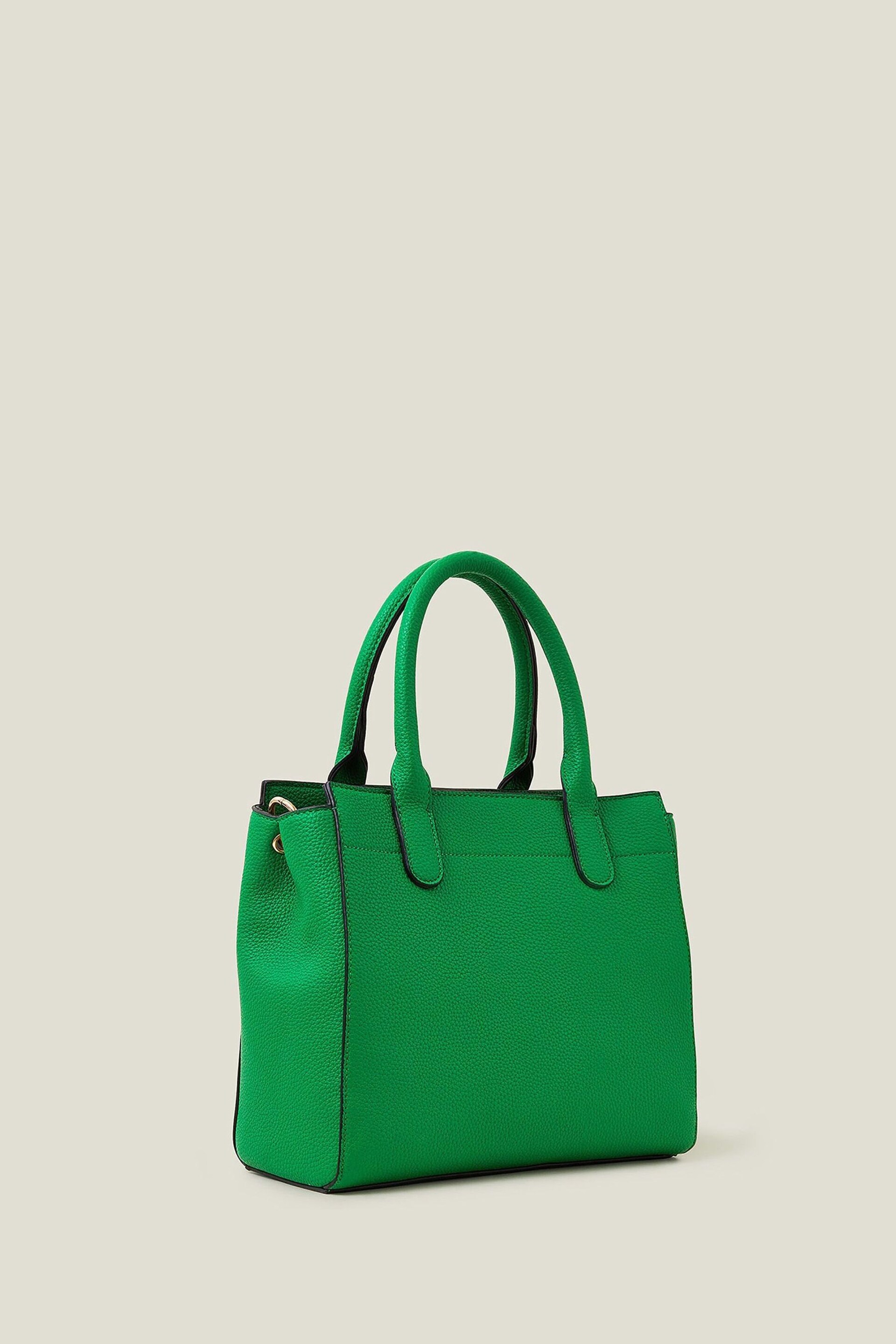 Accessorize Green Handheld Bag with Webbing Strap - Image 3 of 4