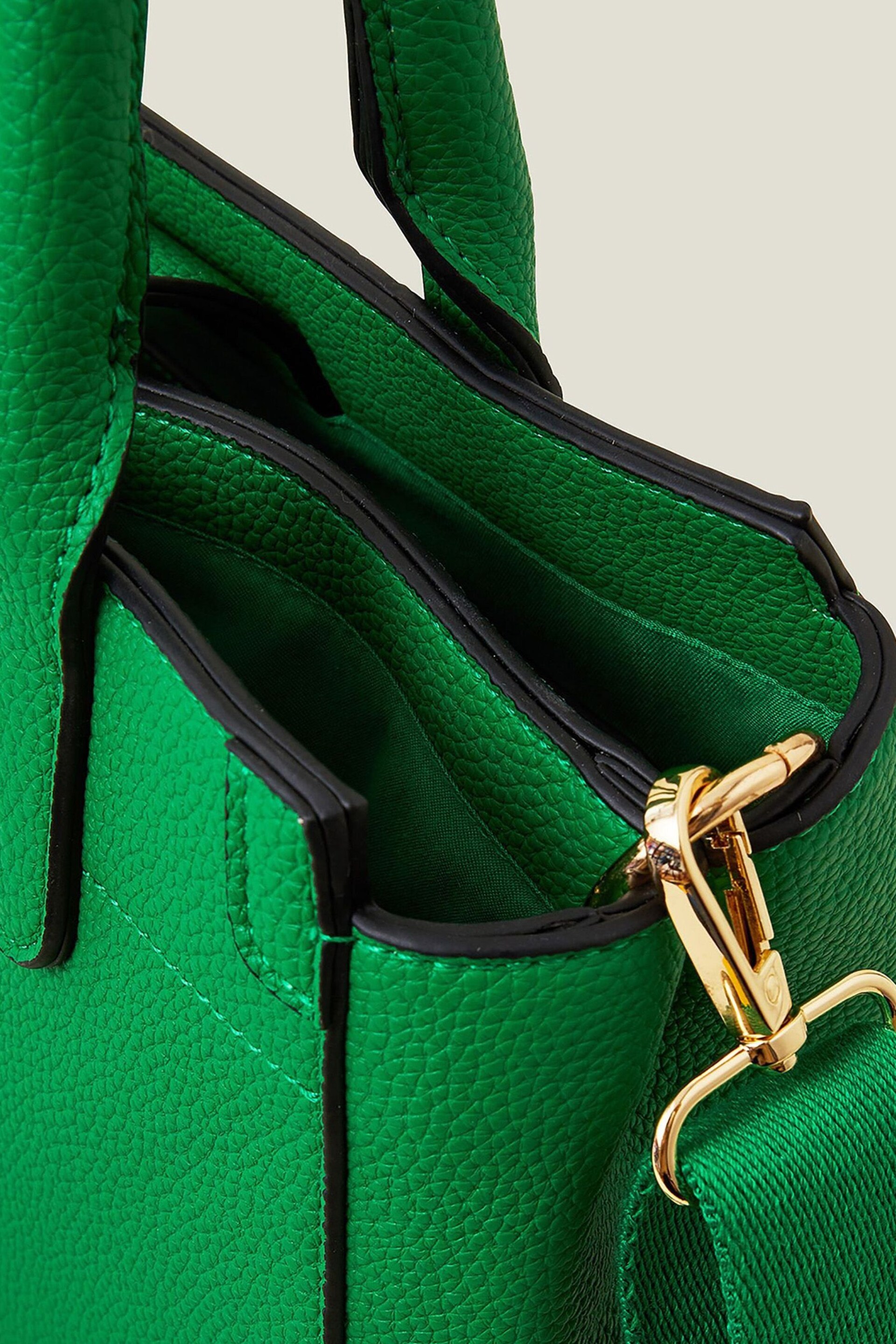 Accessorize Green Handheld Bag with Webbing Strap - Image 4 of 4