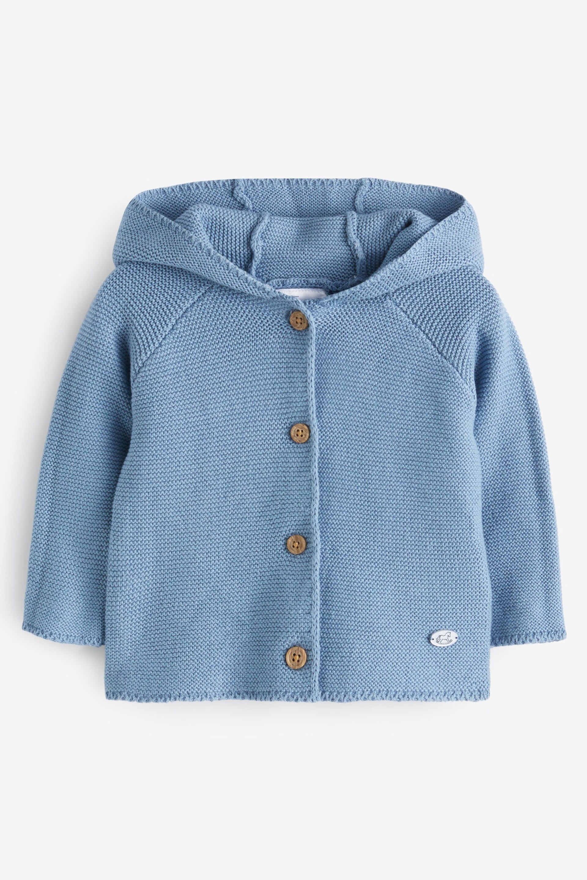 Rock-A-Bye Baby Blue Boutique Hooded Bear Cotton Knit Cardigan - Image 2 of 2