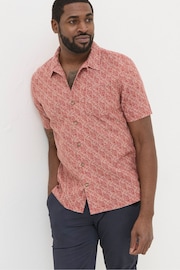 FatFace Red Dempsey Leaf Print Shirt - Image 4 of 8