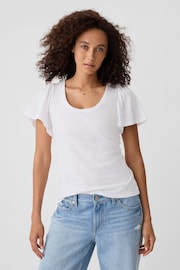 Gap White ForeverSoft Slub Short Sleeve T-Shirt - Image 1 of 5