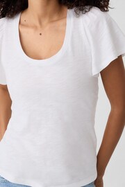 Gap White Cotton Flutter Short Sleeve T-Shirt - Image 4 of 5