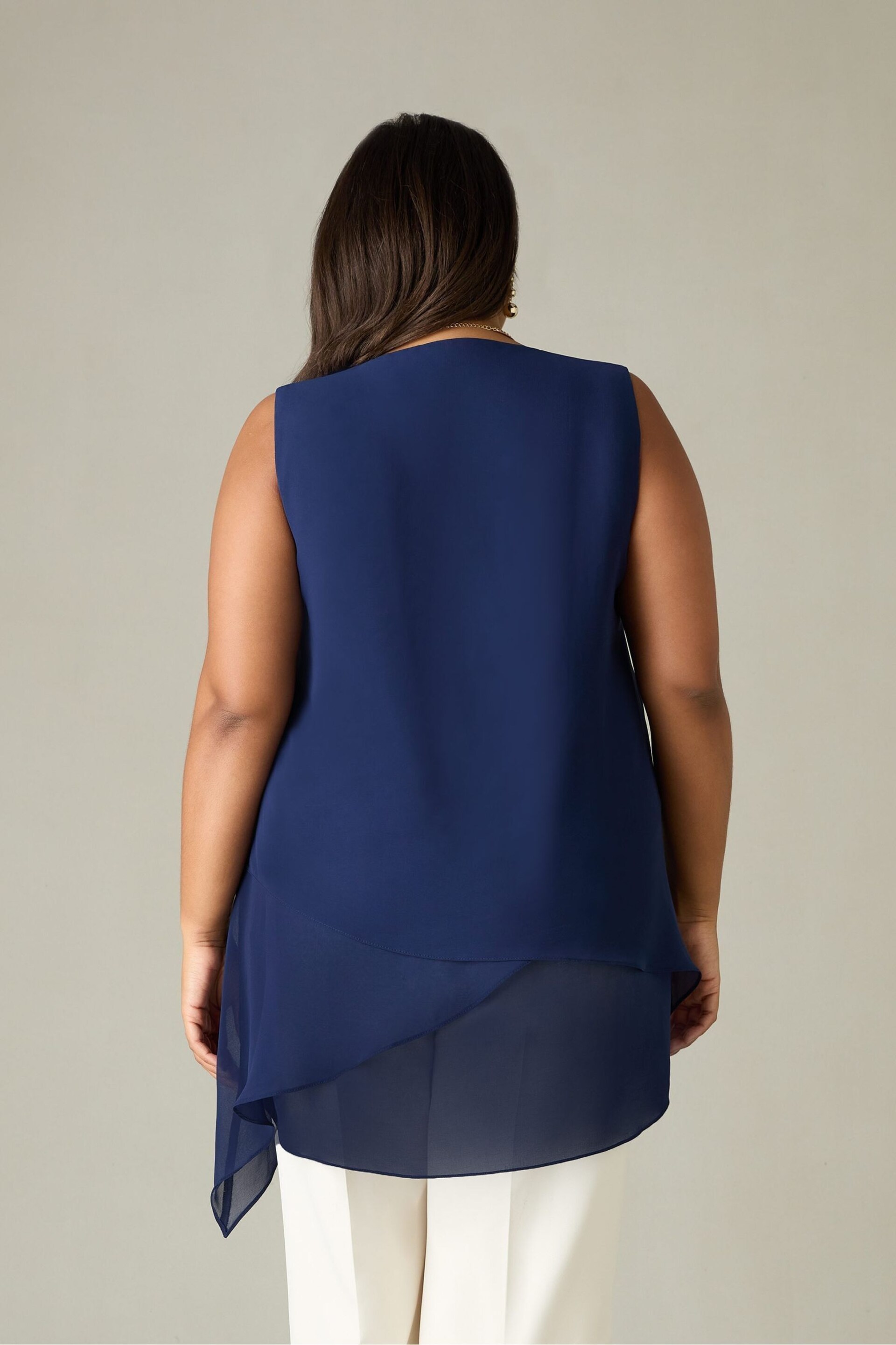 Live Unlimited Blue Curve Navy Layered Tunic - Image 3 of 4
