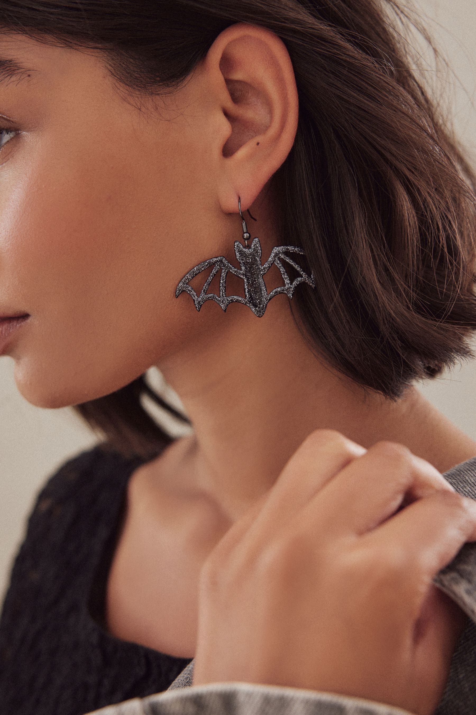 Next black earrings online