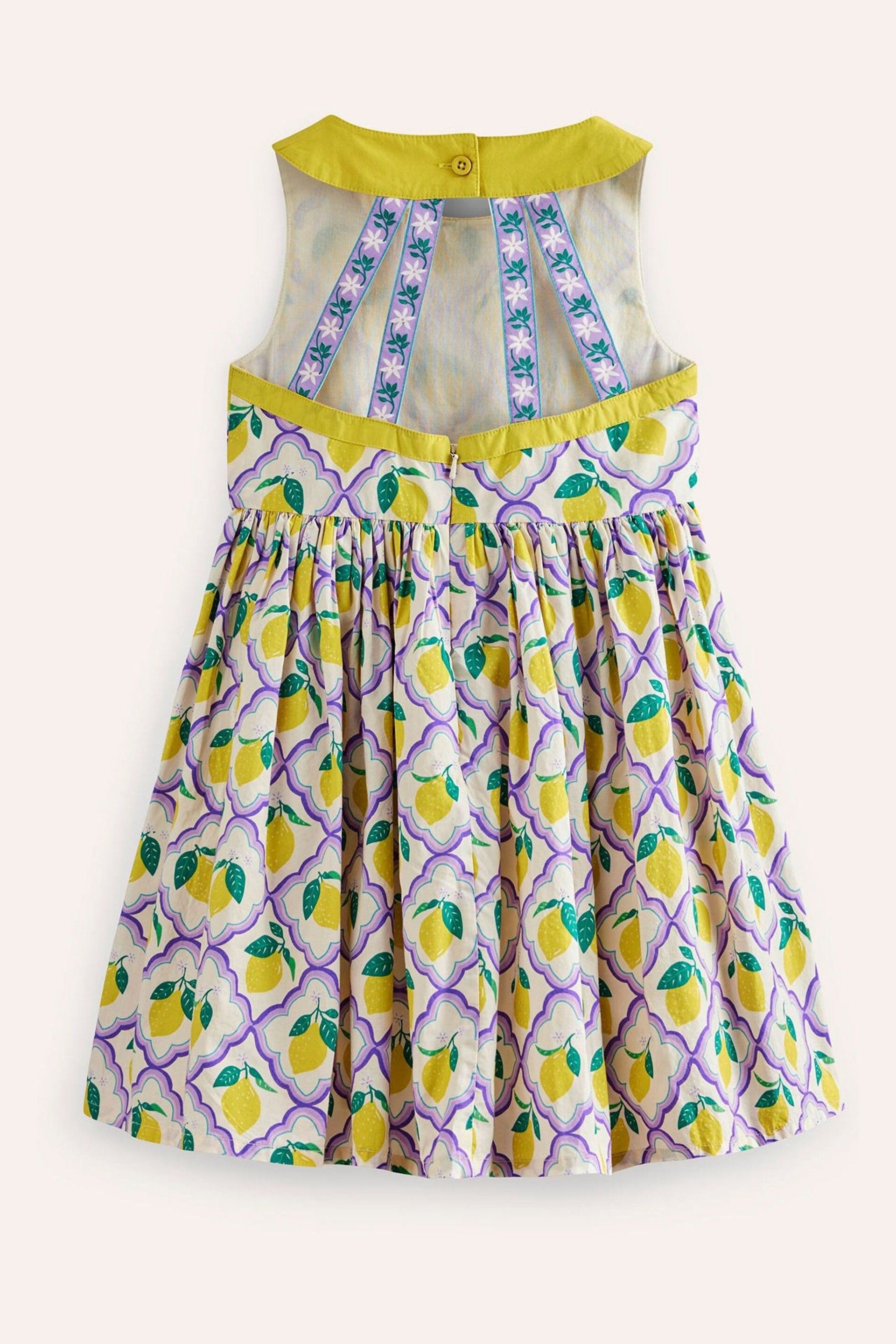 Boden Purple Back Detail Lemon Dress - Image 3 of 4
