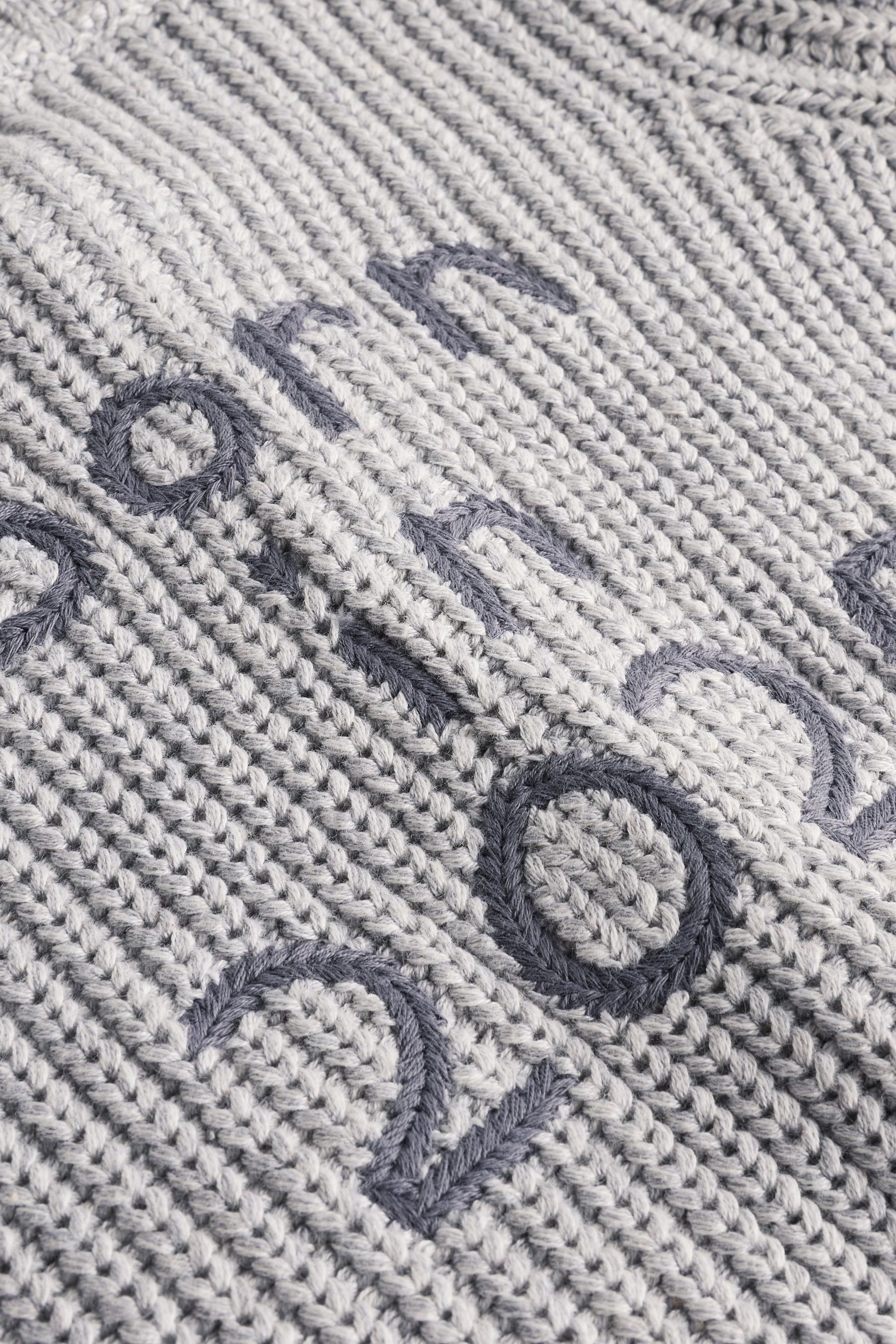 Grey Born In 2025 Baby Knitted 100 Cotton Cardigan