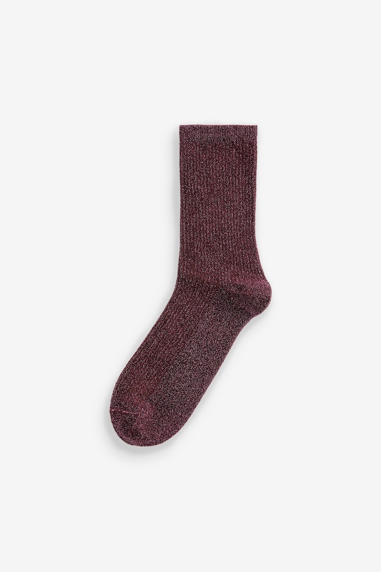 Berry Red Sparkle Ankle Socks 1 Pack - Image 1 of 3