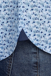 Raging Bull Blue Short Sleeve Ditsy Floral Print Shirt - Image 6 of 7