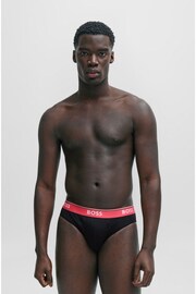 BOSS Black Stretch-Cotton Logo Waistband Boxer Briefs 3 Pack - Image 2 of 7