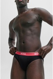 BOSS Black Stretch-Cotton Logo Waistband Boxer Briefs 3 Pack - Image 6 of 7