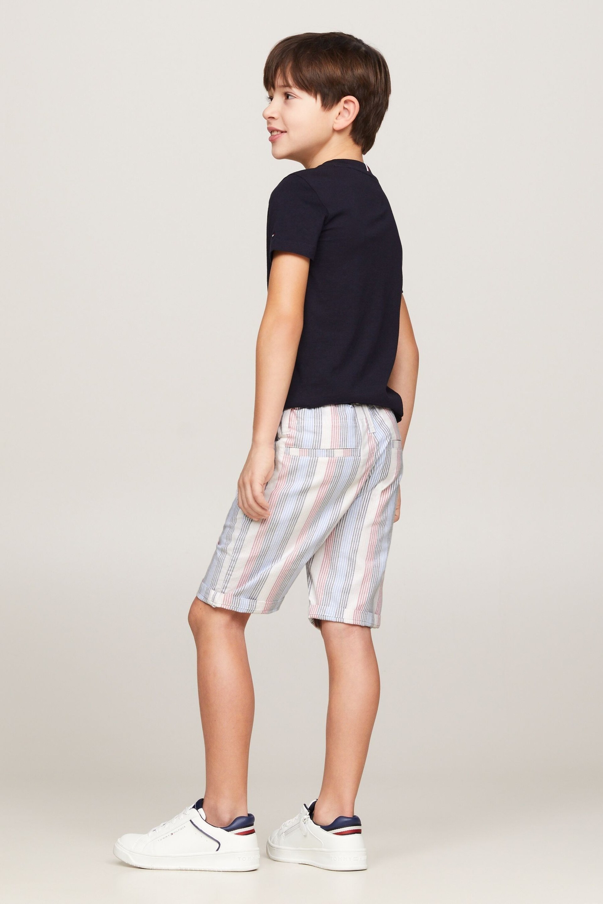 Tommy Hilfiger Cream Oxford Striped Shorts - Image 2 of 5