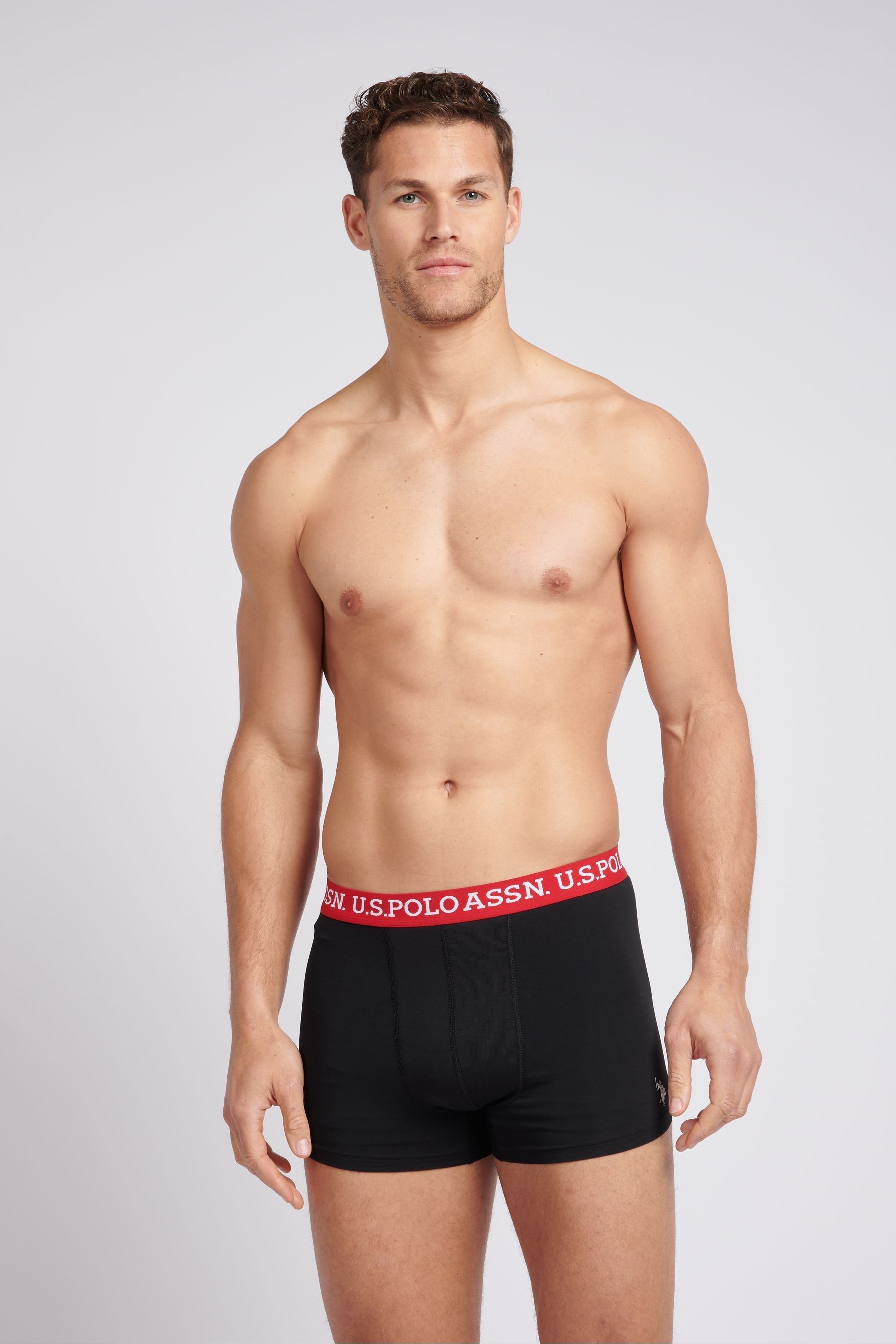 Buy U.S. Polo Assn. Black Contrast Stripe Mens Boxer Shorts 3 Pack from the Next UK online shop