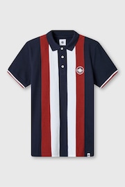 Pretty Green Stripe Knitted Polo Shirt - Image 3 of 3